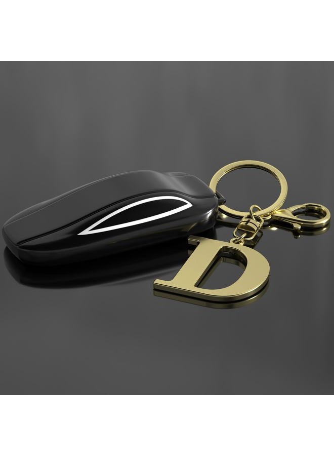 Suweibuke Stainless Steel Gold Letter A-Z Keychain for Women Men, Initial Letter Pendant with Key Ring, Charms for Key Backpack Bag, Gold-d, Average Size - Image 2