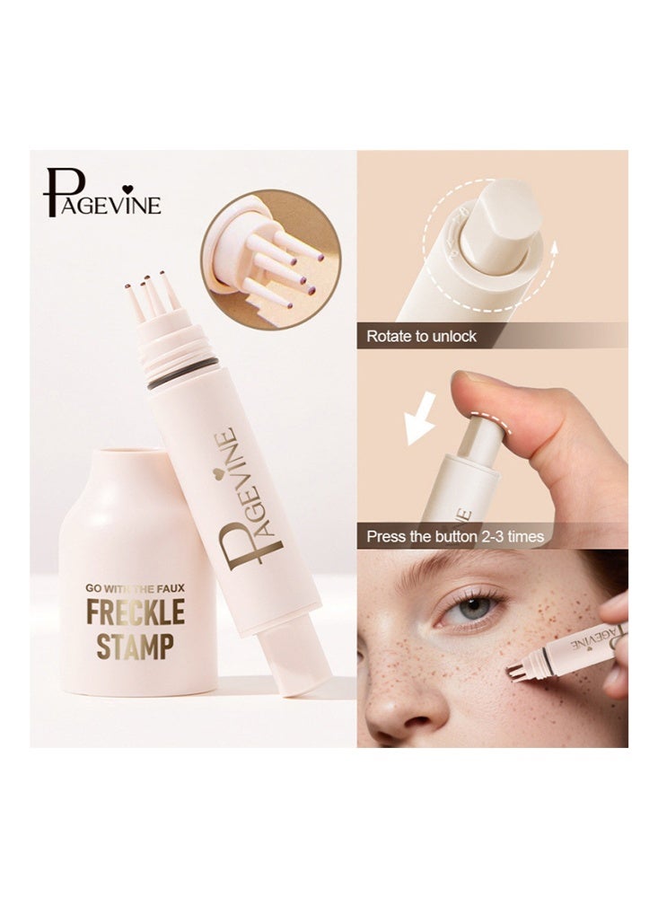 PAGE VINE Freckle Stamp-Easily Create A Cluster of Freckles in 5 Seconds,Waterproof Fake Freckles Stain Pen, Quick-Dry Natural-Looking Freckle Stamp Marker Pencil Tool for Sunkissed Look, Upgrade Liquid Freckle Stain Stamp, Long-Lasting  01 Light - Image 3