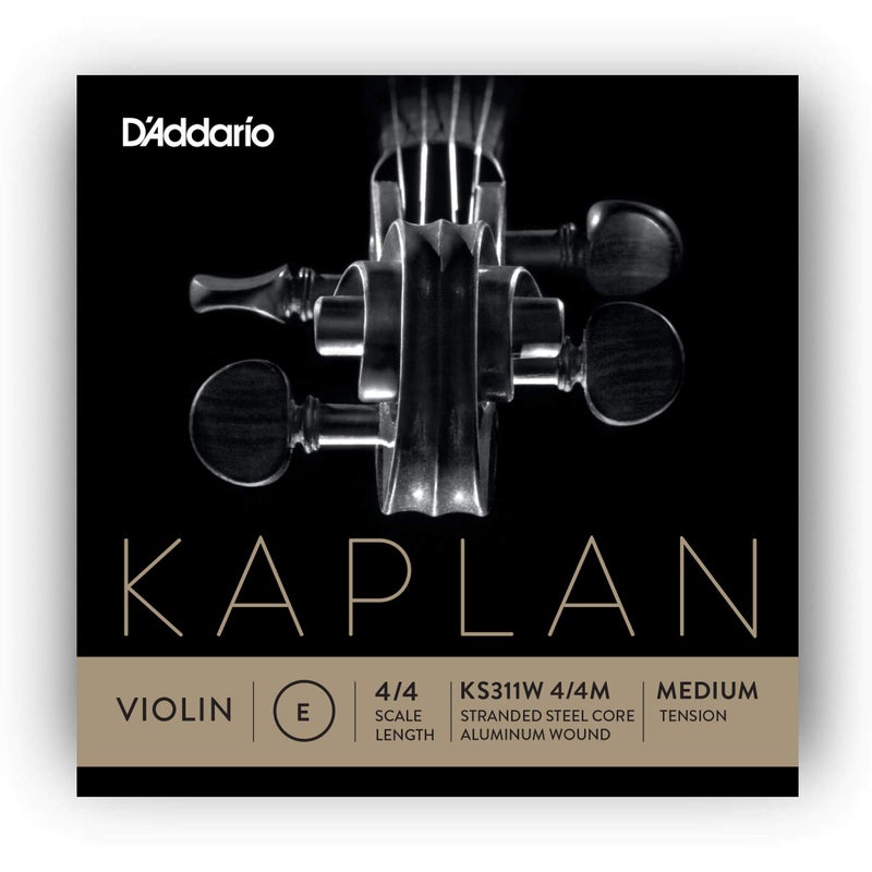 D'Addario D'Addario Kaplan Non-Whistling Violin String - Single E String - KS311W 4/4M - Violin Strings - 4/4 Scale, Medium Tension,  - Image 1