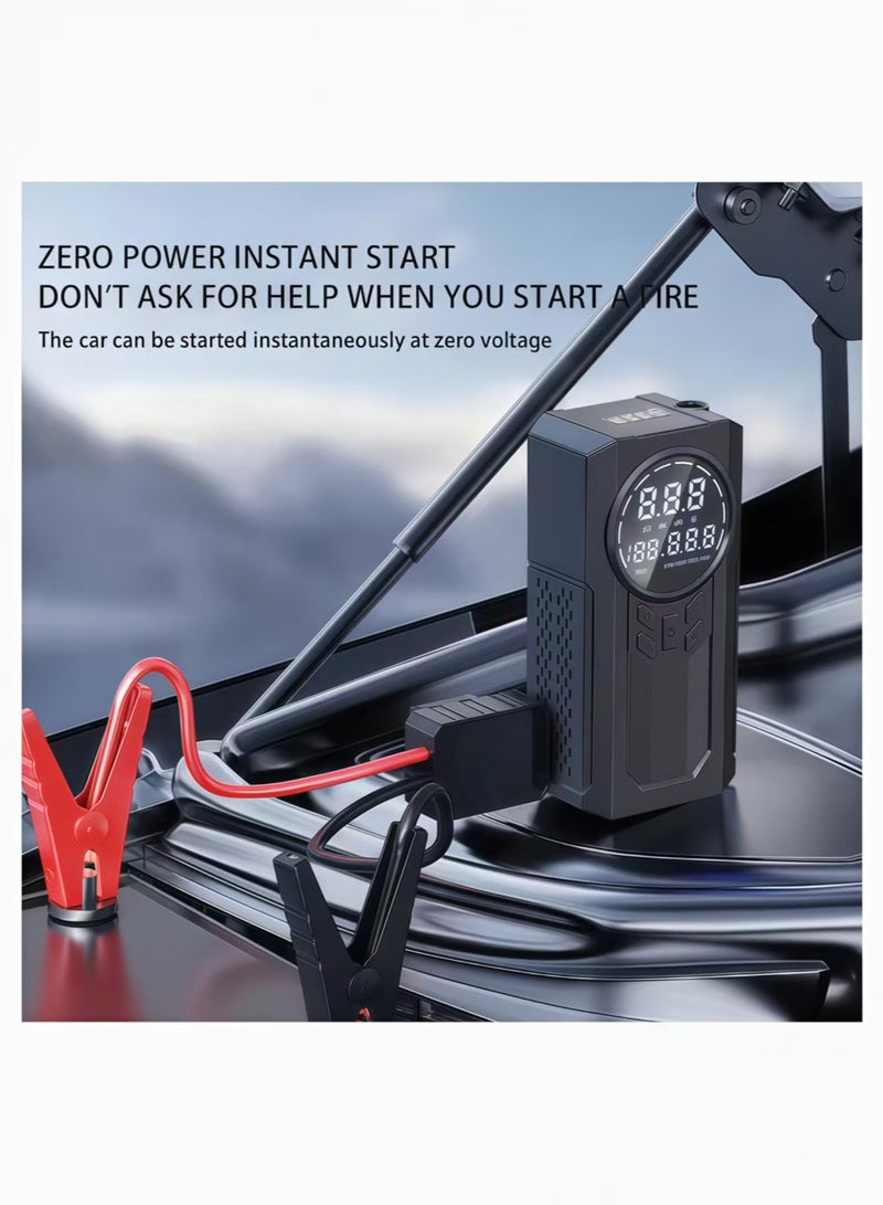 Jump Starter with Air Compressor 1000A 12V 150PSI 38.48Wh Car Battery Jump Starter  with Display and Emergency Light，10 Tire Repair Plugs Included - Image 3