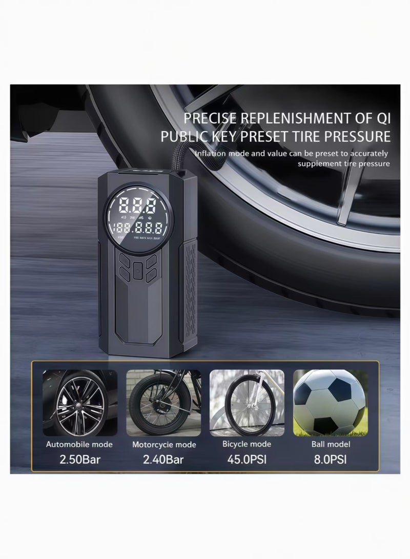 Jump Starter with Air Compressor 1000A 12V 150PSI 38.48Wh Car Battery Jump Starter  with Display and Emergency Light，10 Tire Repair Plugs Included - Image 4