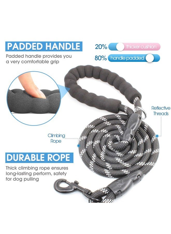 BAAPET 2/4/5/6 FT Dog Leash with Comfortable Padded Handle and Highly Reflective Threads for Small Medium and Large Dogs (4FT-1/2'', Black) - Image 2