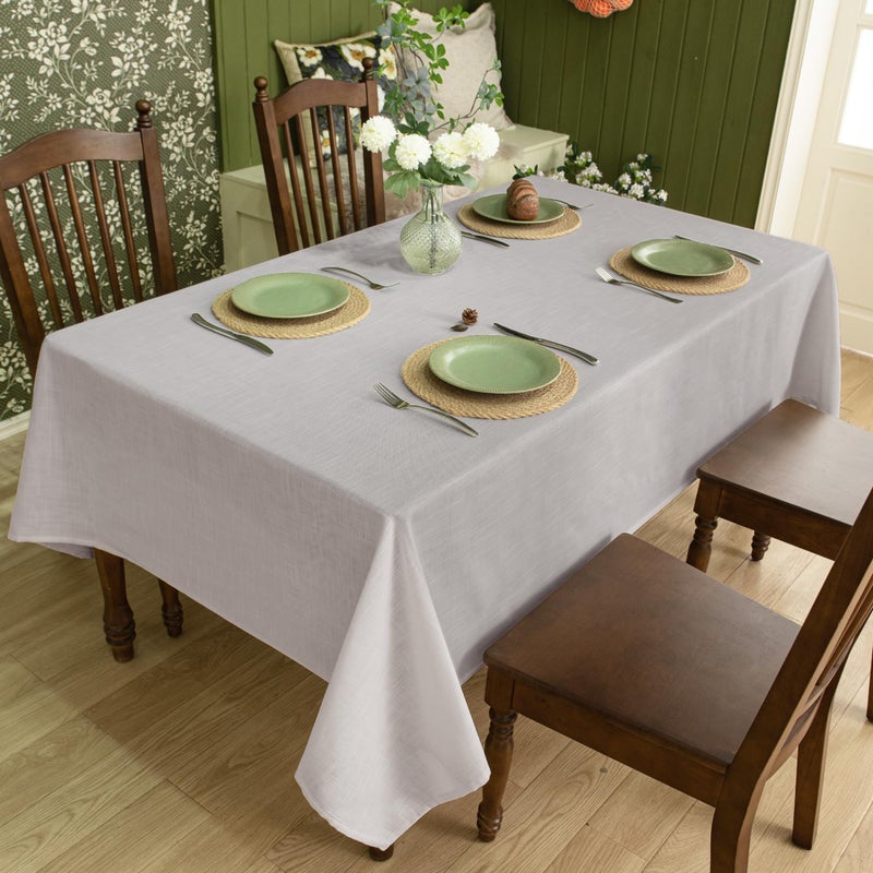 Karseteli Linen Textured Rectangle Tablecloth  Slubby Lightweight Table Cloth 70 x 90 Inch  Water Resistant Stain Resistant Farmhouse Burlap Table Cover for Kitchen Dining Room - Image 2