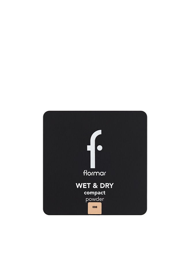 flormar Wet & Dry Compact Powder 008 Meduim Peach - Image 1
