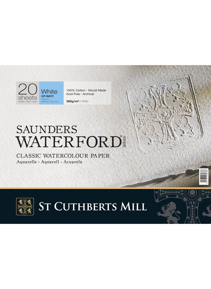 St Cuthberts Mill - Saunders Waterford Watercolor Notebook Block Cold Press - Medium Texture 300 gr 18 x 26 cm 20 Sheets - Image 1