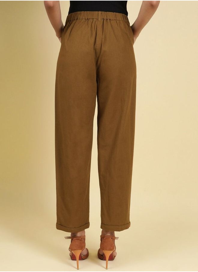 Freehand Women Regular Fit Solid Mid-Rise Pleated Pants  - Image 4