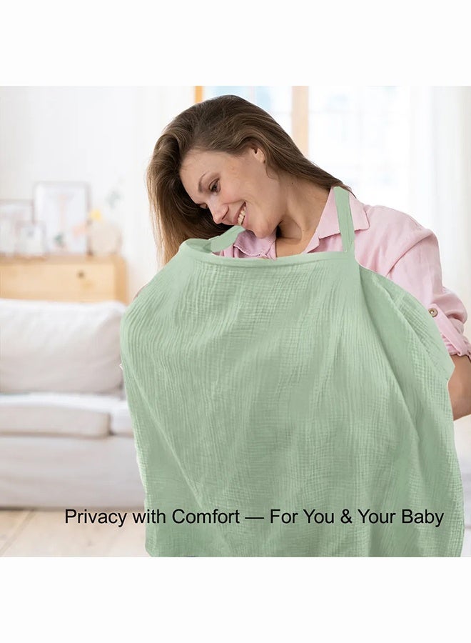 Cute 'n' Cuddle Nursing Breastfeeding Cover For Babies  Soft Breathable Cotton With Adjustable Neck Strap, Privacy For Moms, Lightweight & Stylish Nursing Shawl For Feeding In Public  Travel Friendly (One Size) - Image 3
