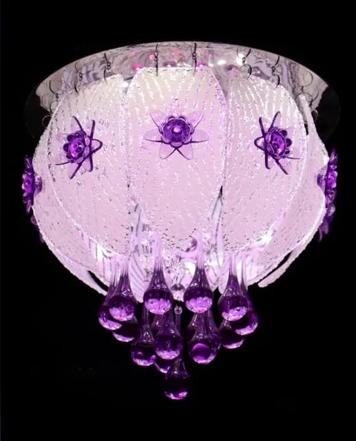 swanart Crystal Chandelier Ceiling Light with Bluetooth System & Remote Control - Modern LED Ceiling Lamp with Music Streaming, RGB Color Changing, Dimmable, for Living Room, Bedroom, Dining Room - Image 1