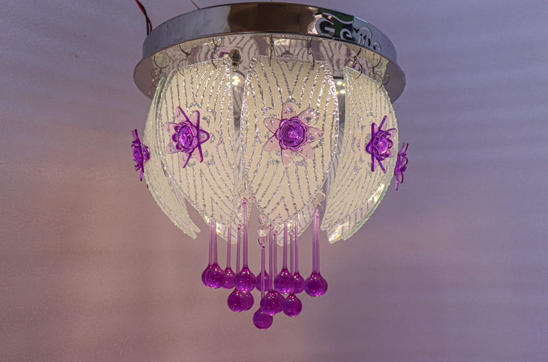 swanart Crystal Chandelier Ceiling Light with Bluetooth System & Remote Control - Modern LED Ceiling Lamp with Music Streaming, RGB Color Changing, Dimmable, for Living Room, Bedroom, Dining Room - Image 5