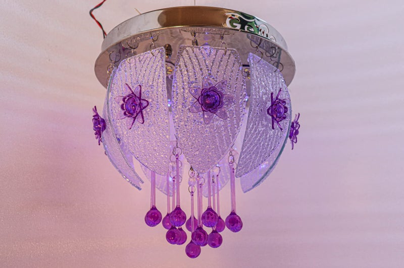 swanart Crystal Chandelier Ceiling Light with Bluetooth System & Remote Control - Modern LED Ceiling Lamp with Music Streaming, RGB Color Changing, Dimmable, for Living Room, Bedroom, Dining Room - Image 4
