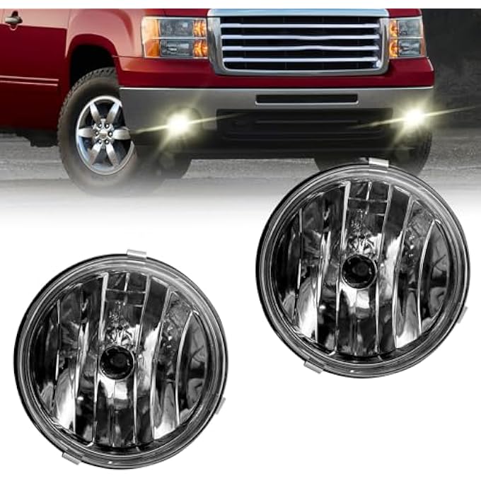 BOXLIGHT Fog Lights Compatible With 20072013 Gmc Sierra 150020072014 Sierra 2500 3500 Not Fit Classic Models 1 Pair Fog Lamps With 880 12V 27W Bulbs Smoked Lens - Image 1