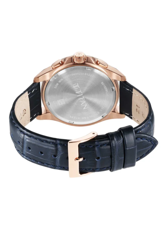 TITAN Men Analog Round Shape Stainless Steel Wrist Watch - 90169WL01 - 49 Mm