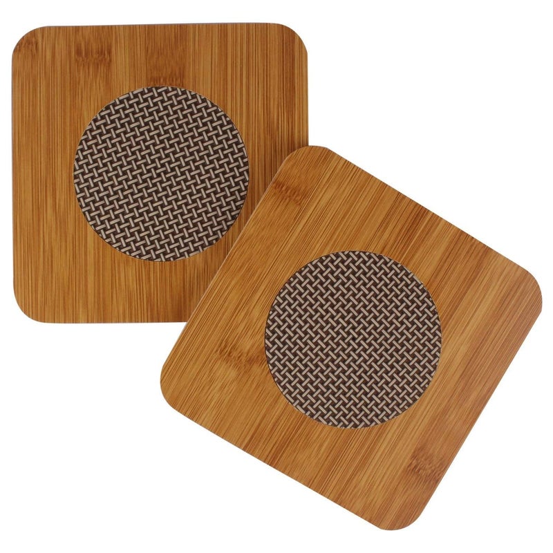 Dkriva Heat Resistant Square Shape Wooden Coasters Pan Pot Holder Heat Insulation Bamboo Coasters Pad Hot Coffee Bowl Tea Cup Heat Pad Placemat for Home Kitchen Dining Table 4 - Image 1