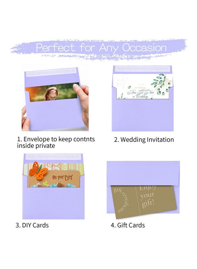AZAZA 50 Pack 5X7 Envelopes For Invitations5X7 Envelopesa7 Envelopes Purple Self Sealprintable Envelopes For Weddinginvitationbaby Shower5X7 Envelopes Purple - Image 3