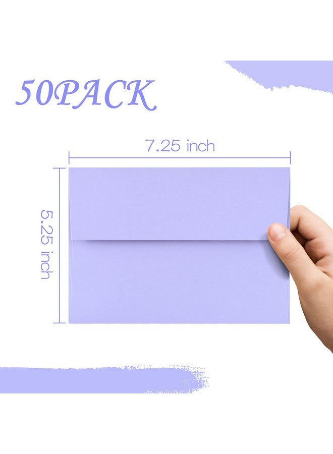 AZAZA 50 Pack 5X7 Envelopes For Invitations5X7 Envelopesa7 Envelopes Purple Self Sealprintable Envelopes For Weddinginvitationbaby Shower5X7 Envelopes Purple - Image 2