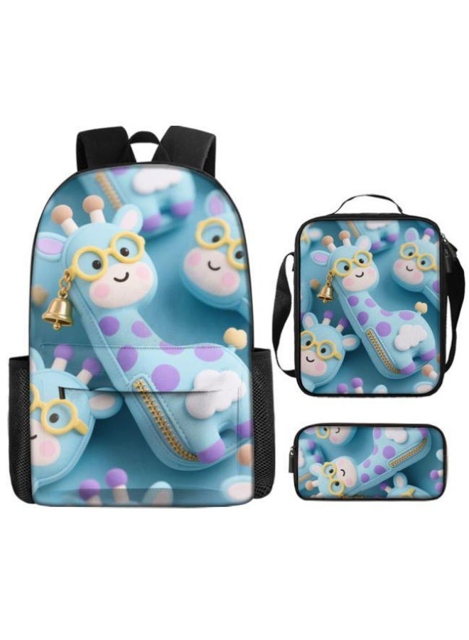 Bright Li Fire Unlock the new fashion of childish fun! Three-piece set of bags, cartoon elements for children and teenagers (students, children, friends' outings, mountain climbing, schooling, etc. can be used) - 3 - Image 2