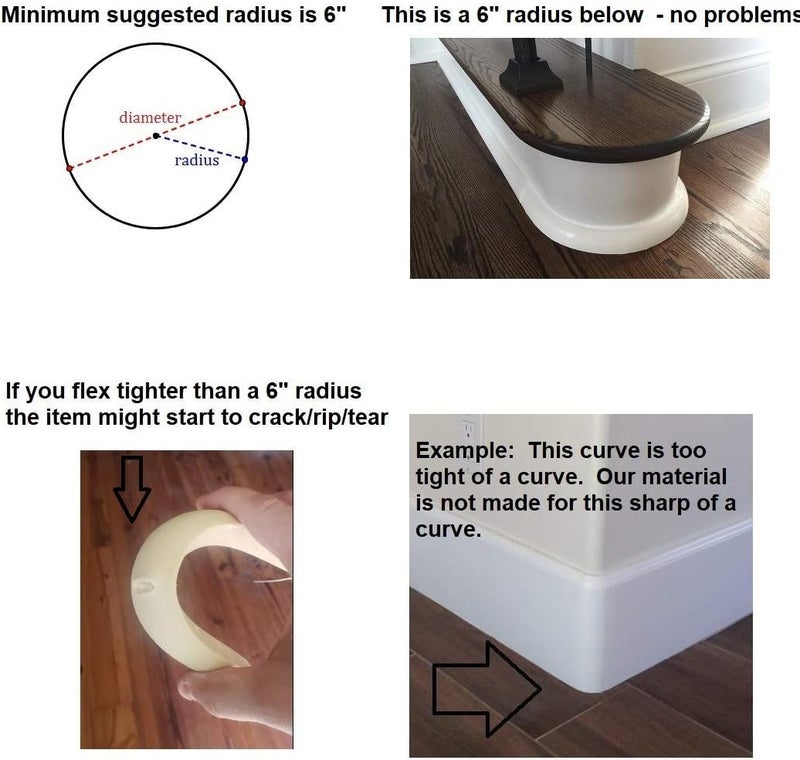 FLEXTRIM # WM105: 3/4" x 3/4" Flexible Quarter Round Molding - 8' feet Long - Made in The USA - Image 3