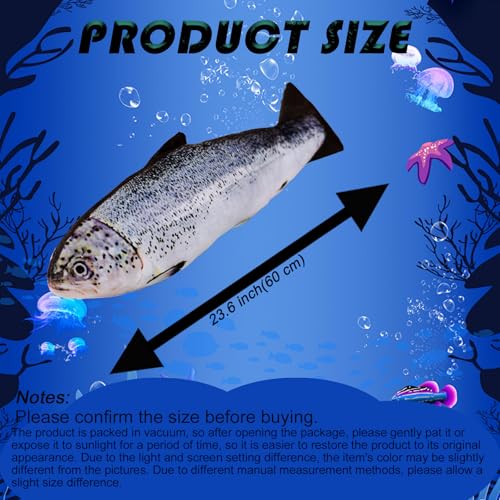 XiRiDa 23 Fish Stuffed Animal Pillow Simulation Salmon Stuffed Plush Toy Gift for Kids - Image 5