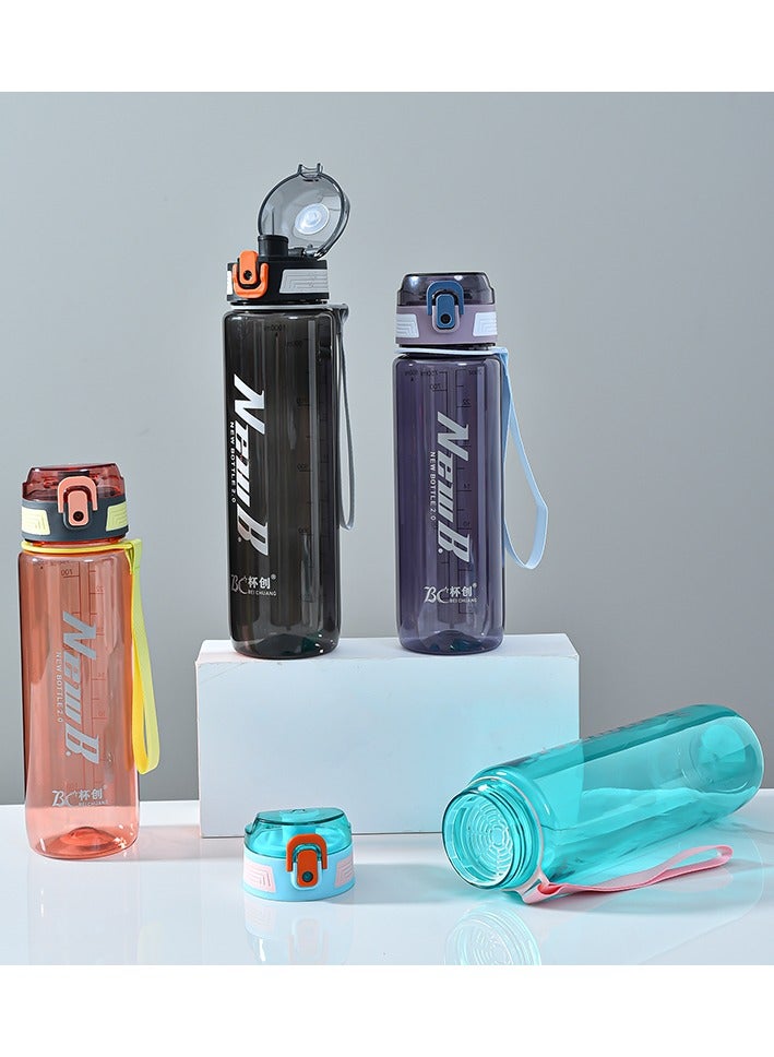 FFA SPORTS Fitness for All 850ml Water Bottle Shaker Sports Plastic Water Bottles With Inside Filter Lid and Time Markings (Purple) - Image 3