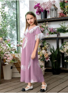Al Aoyama Feather patchwork dress, princess style mother-daughter outfit  - Image 1