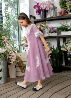 Al Aoyama Feather patchwork dress, princess style mother-daughter outfit  - Image 2