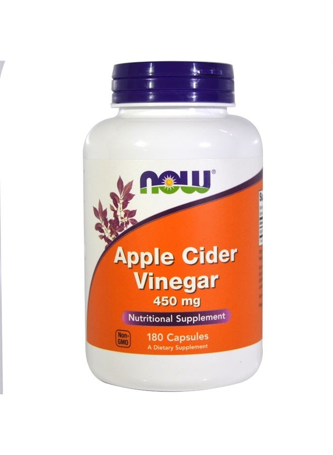 now Now Foods Apple Cider Vinegar 450mg, 180 Count, Pack of 2 - Image 1