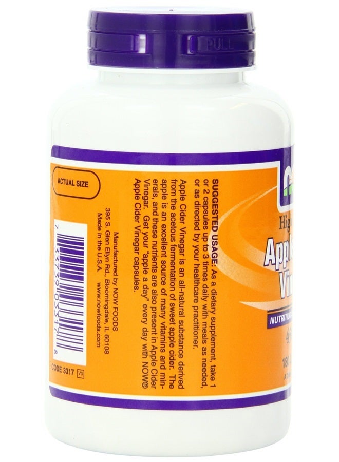 now Now Foods Apple Cider Vinegar 450mg, 180 Count, Pack of 2 - Image 3
