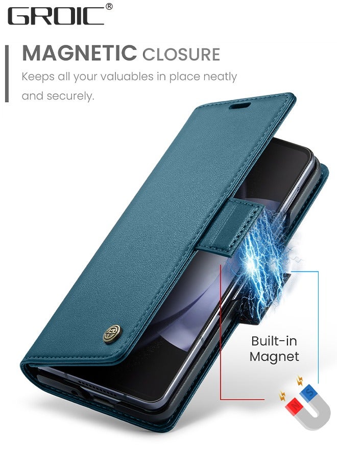 GROIC Case for Samsung Galaxy Z Fold 5 5G Case with Card Holder Slots,Protective Leather Cover,Shockproof Leather Wallet Case,GalaxyZ Fold 5 Phone Shell - Image 5