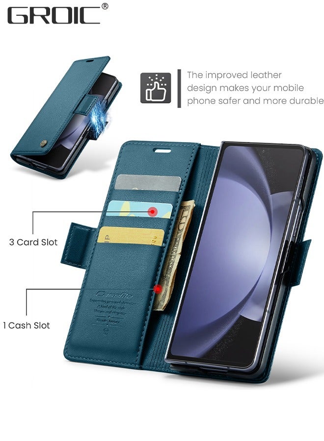 GROIC Case for Samsung Galaxy Z Fold 5 5G Case with Card Holder Slots,Protective Leather Cover,Shockproof Leather Wallet Case,GalaxyZ Fold 5 Phone Shell - Image 4