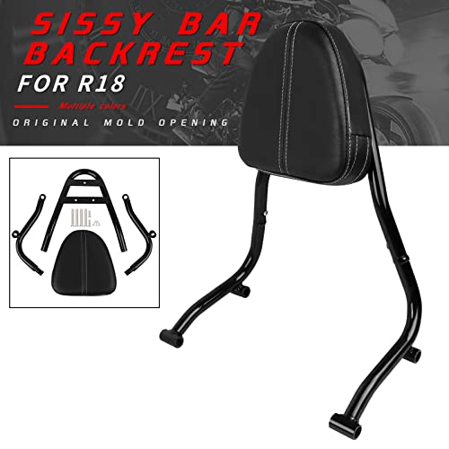 BAIONE Worldmotop Motorcycle Sissy Bar Backrest Rear Passenger Seat Compatible with BMW R18 R 18 Classic 2020 2021 2022 2023 Detachable Backrest Black - Image 3