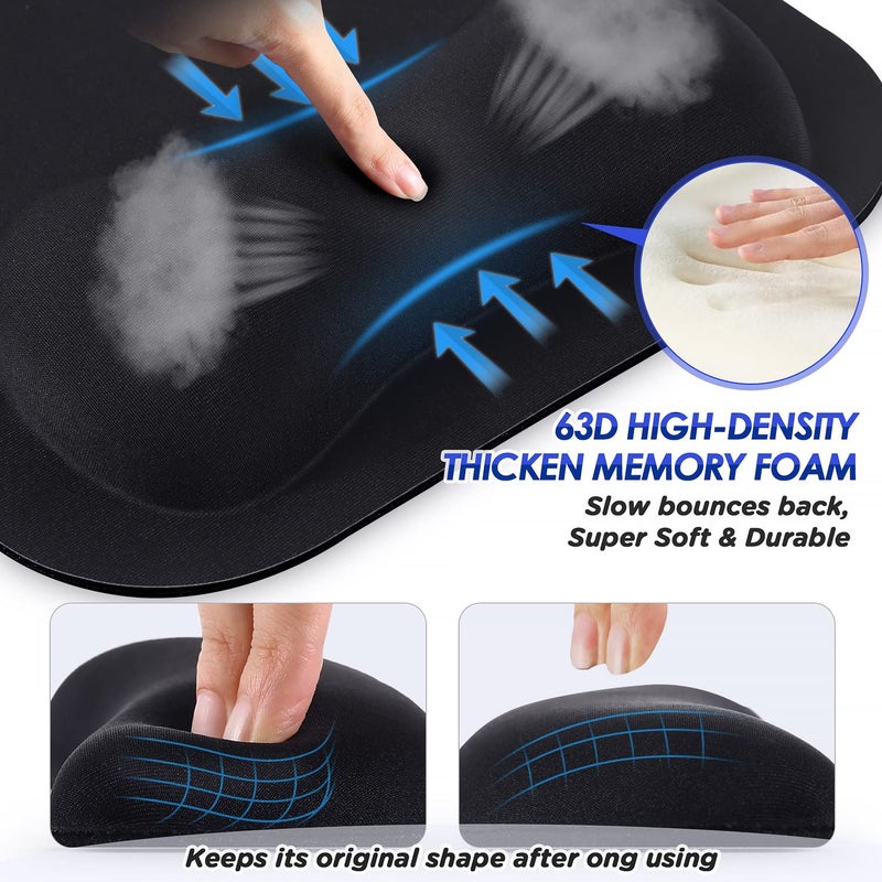 Gimars Mouse Pad with Wrist Rest, Large Smooth Superfine Fibre Memory Foam Ergonomic Mouse Pad, Comfortable Mousepad with Nonslip Base for Pain Relief, Laptop, Computer, Gaming, Office, 11 x 8.26'' - Image 4