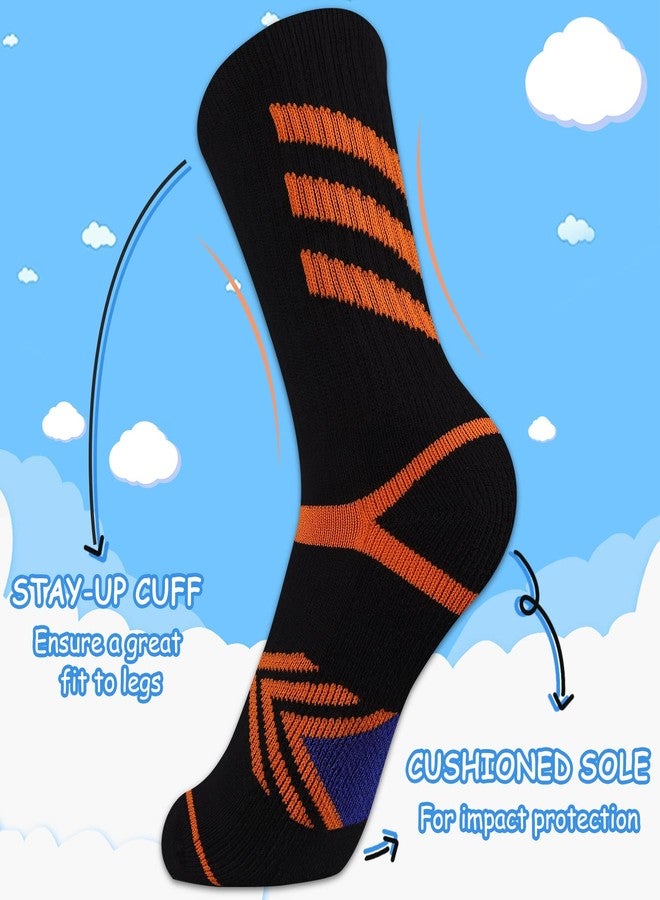 Comfoex Boys Crew Socks Athletic Long Cotton Socks For Kids Half Cushioned Calf Sports Socks 6 Pairs - Image 3