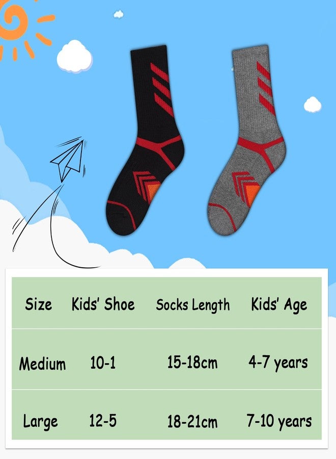 Comfoex Boys Crew Socks Athletic Long Cotton Socks For Kids Half Cushioned Calf Sports Socks 6 Pairs - Image 4