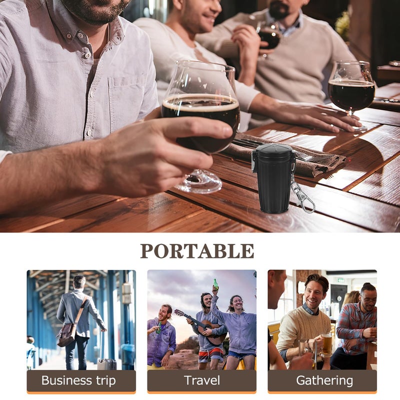 Portable Pocket Ashtray with Lid Keychain Sealed Compact Outdoor Travel Car Use - Image 4