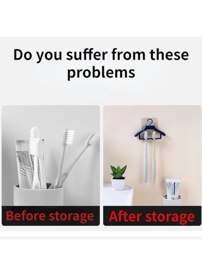 Hook-shaped toothbrush holder with double-sided adhesive for hanging,Size: 7.5 * 11 cm - Image 2