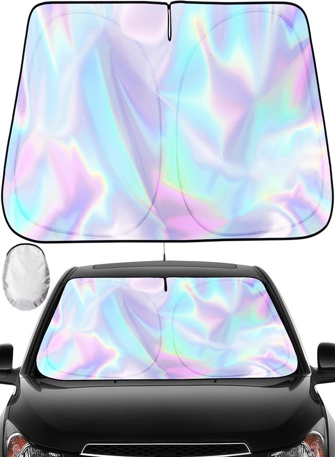 Clothclose Iridescent Sun Shade for Car Windshield, Foldable Universal Car Windshield Upgrade Sunshade Enhanced UV Rays Reflective Sun Visor Shade Keeps Vehicle Cool - Image 1
