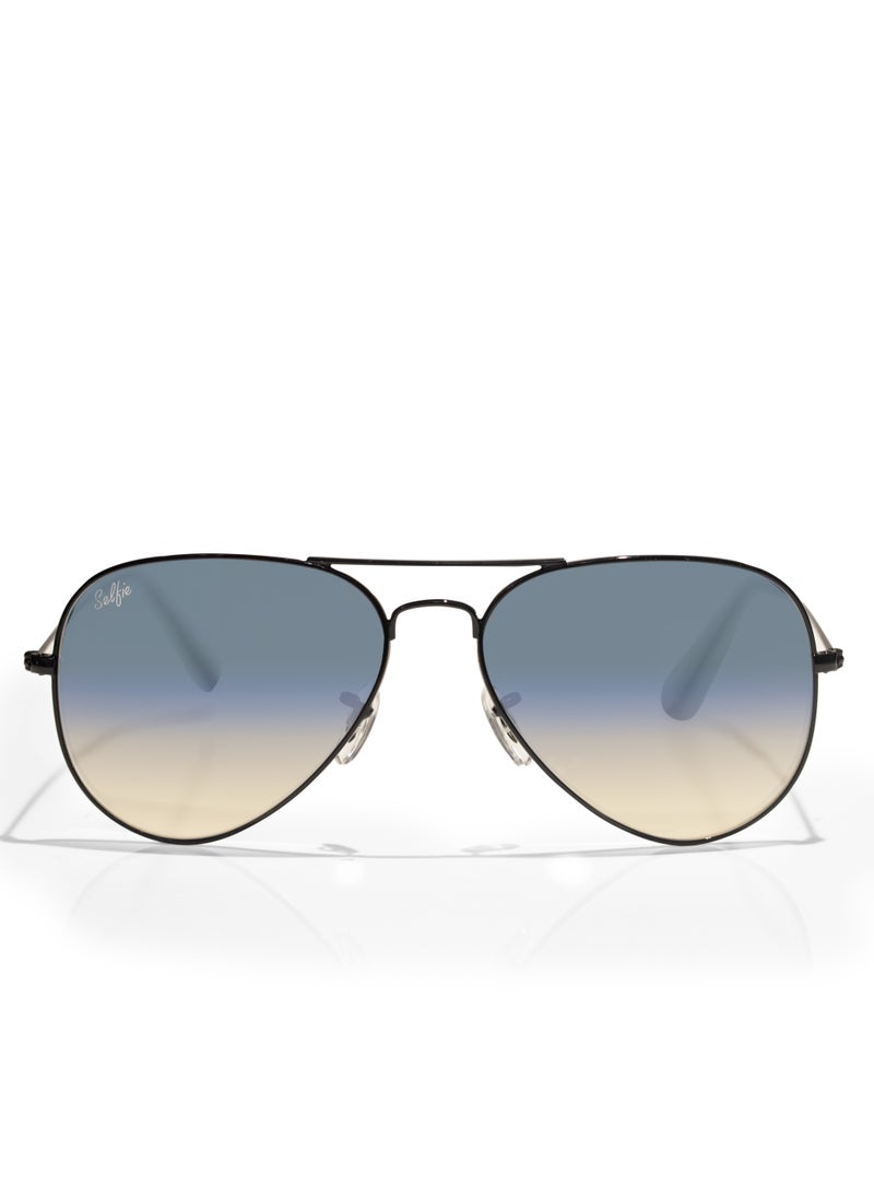 selfie Selfie Aviator Blue Black Metal Frame with UV 400 Sunglasses, SE3025-018  - Image 1