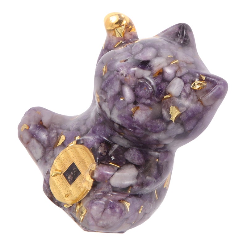 Tabletop Cat Statue Crystal Craft Cute Cat Figurine Decoration Home Office Cat Decor - Image 1