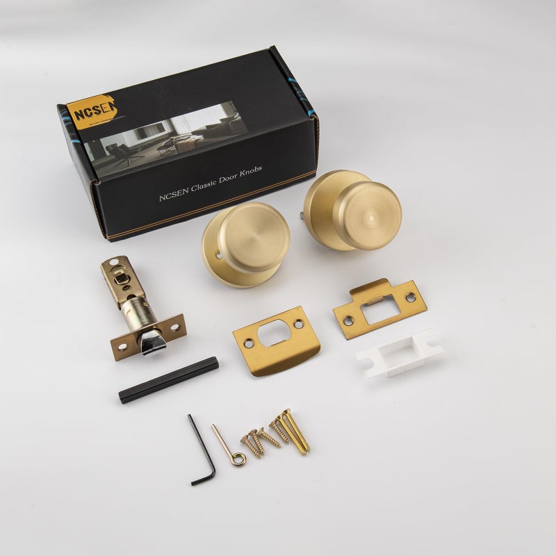 Ncsen Gold Interior Door Knob Non Locking  Passage Door Handles For Hall & Closet  Heavy Duty Door Knobs - Image 5