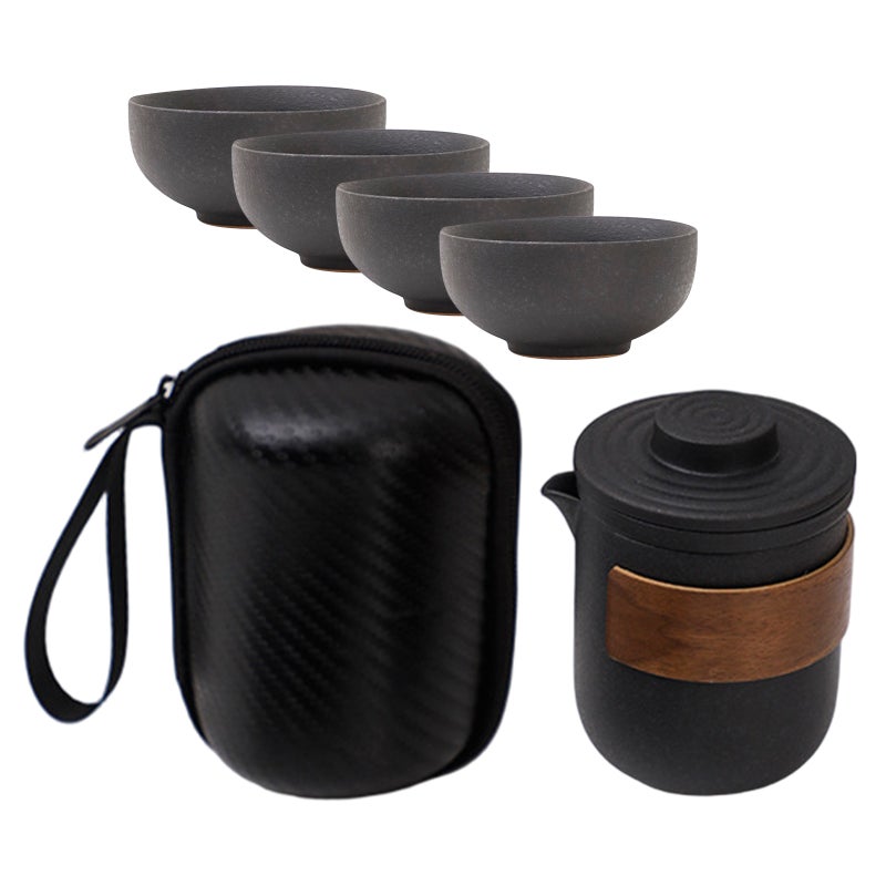 1 Set Porcelain Chinese Gongfu Tea Sets: Travel Portable Teapot Kungfu Cup - Small Ceramic Japanese Teaset For Afternoon Party Office Home Picnic - Image 1