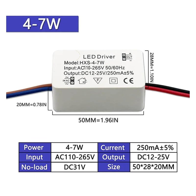 Isolated LED Constant Current Driver Power Supply Module 4 7W DC12 25V 250mA AC 110 265V - Image 3
