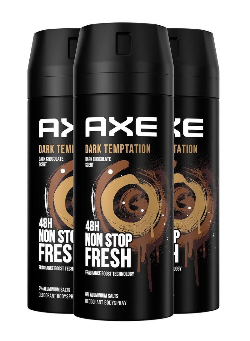 Axe Pack Of 3 Dark Temptation Deodorant Body Spray 150x3ml - Image 2