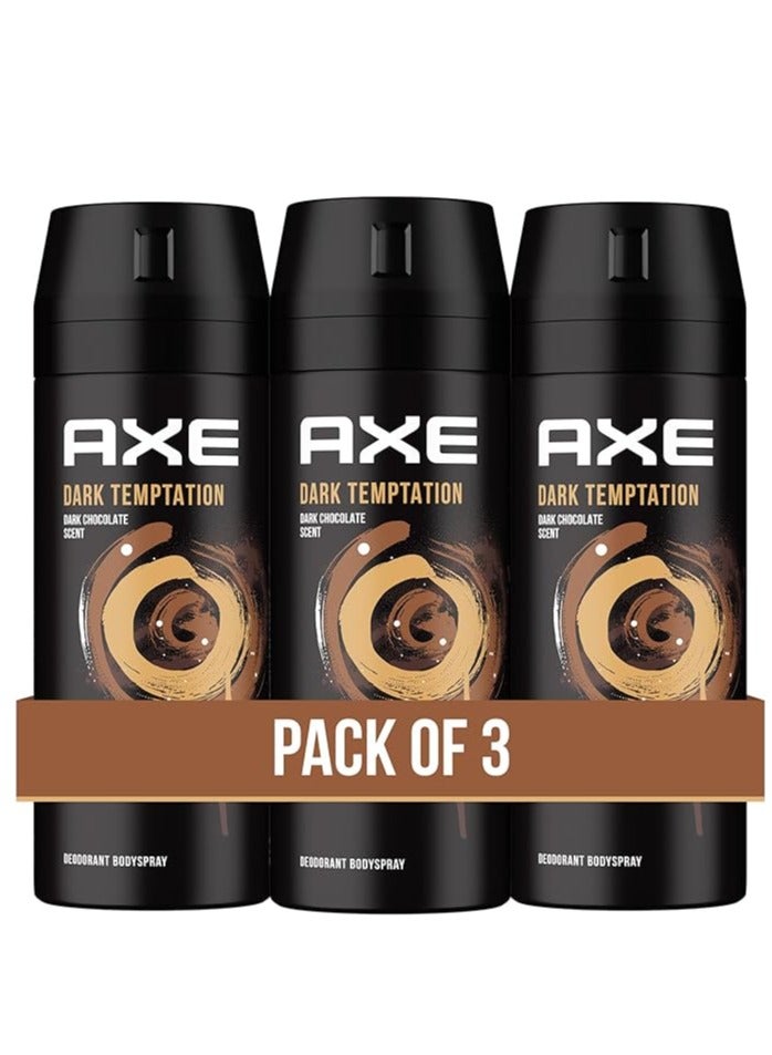 Axe Pack Of 3 Dark Temptation Deodorant Body Spray 150x3ml - Image 1