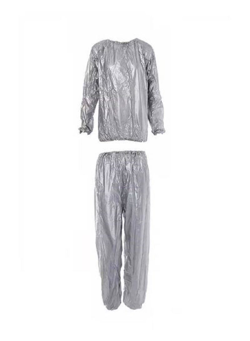 بدلة ساونا للتخسيس للنساء جاكيت للتمرين للتعرق وسروال غزير وفقدان الوزن بدلة رياضية ضيقة بسحاب للياقة البدنية - Image 2