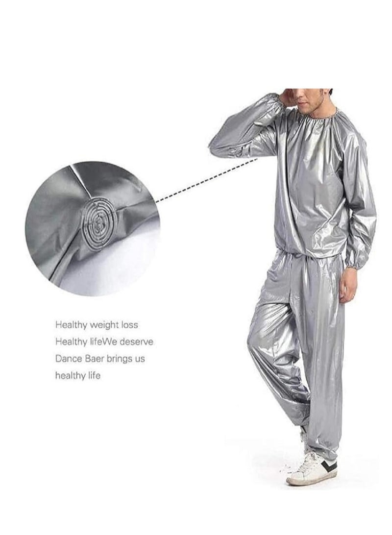 بدلة ساونا للتخسيس للنساء جاكيت للتمرين للتعرق وسروال غزير وفقدان الوزن بدلة رياضية ضيقة بسحاب للياقة البدنية - Image 5