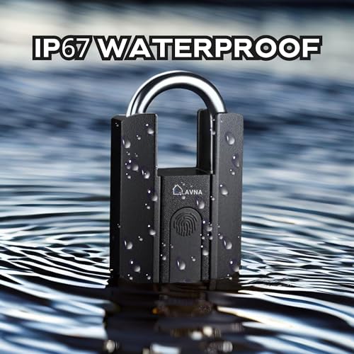 LAVNA Heavy Duty Smart Padlock with 3 Way Access Fingerprint, Mobile App & Key Ip67 Waterproof Suitable for Main Doors, Bags, Suitcase, Garage Door, Cabinet, Warehouse Doors & Shutter (Large) Black - Image 4