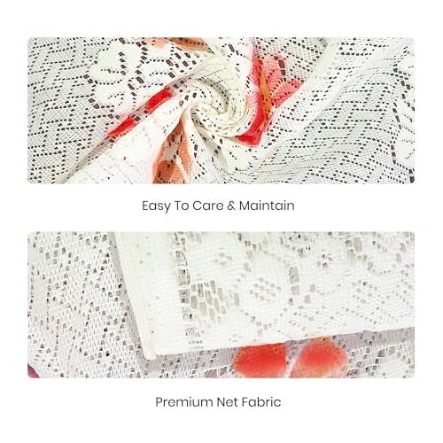 Yellow Weaves™ Floral Decorative Fridge Top Cover - (Off-White Color 37 X 24 Inches) - Image 4