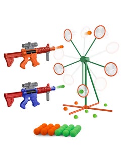 ESSEN Shooting Games Toys for Age 5 6 7 8 9 10+ Year Old Boys Girls, Kids Toys Outdoor Sports Game with 2 Popper Air Toy Guns, Moving Shooting Target, 24 Foam Balls, Gifts for Boys Girls  - Image 1
