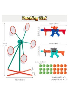 ESSEN Shooting Games Toys for Age 5 6 7 8 9 10+ Year Old Boys Girls, Kids Toys Outdoor Sports Game with 2 Popper Air Toy Guns, Moving Shooting Target, 24 Foam Balls, Gifts for Boys Girls  - Image 4