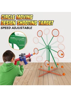 ESSEN Shooting Games Toys for Age 5 6 7 8 9 10+ Year Old Boys Girls, Kids Toys Outdoor Sports Game with 2 Popper Air Toy Guns, Moving Shooting Target, 24 Foam Balls, Gifts for Boys Girls  - Image 3